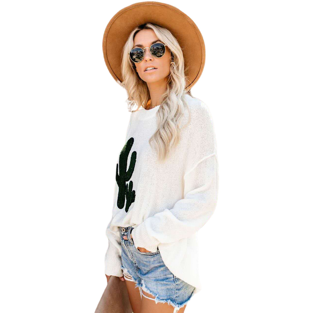 Spring Summer European & American Platform Women's Knit Shirt Fashion Trendy Hole Pullover Sweater Women's - Preview 3