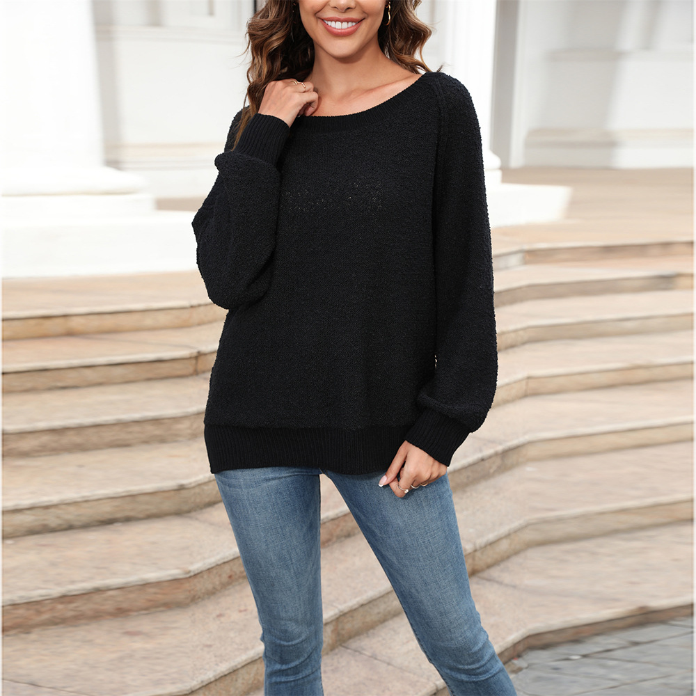 Spring European & American Sweater Amazon Loose Fashion Casual Knit Shirt Pullover Sweater - Preview 5