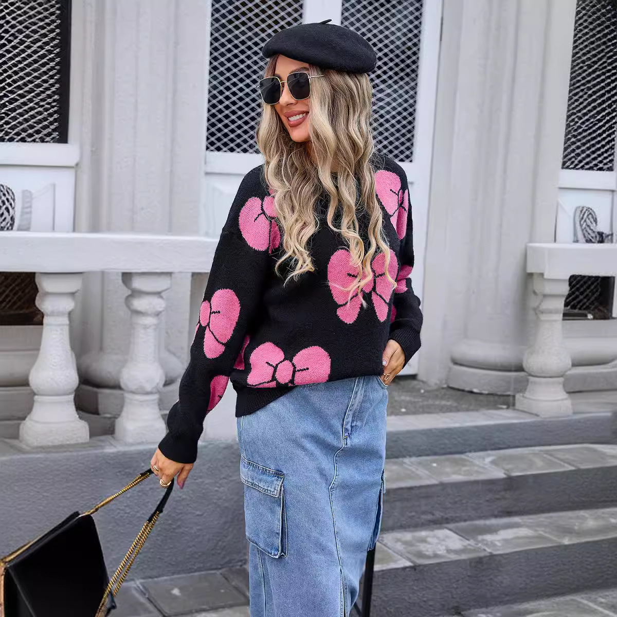 Spring Women's Plus Size Loose Bow Sweater Pullover Amazon Knit Shirt Women's - Preview 4