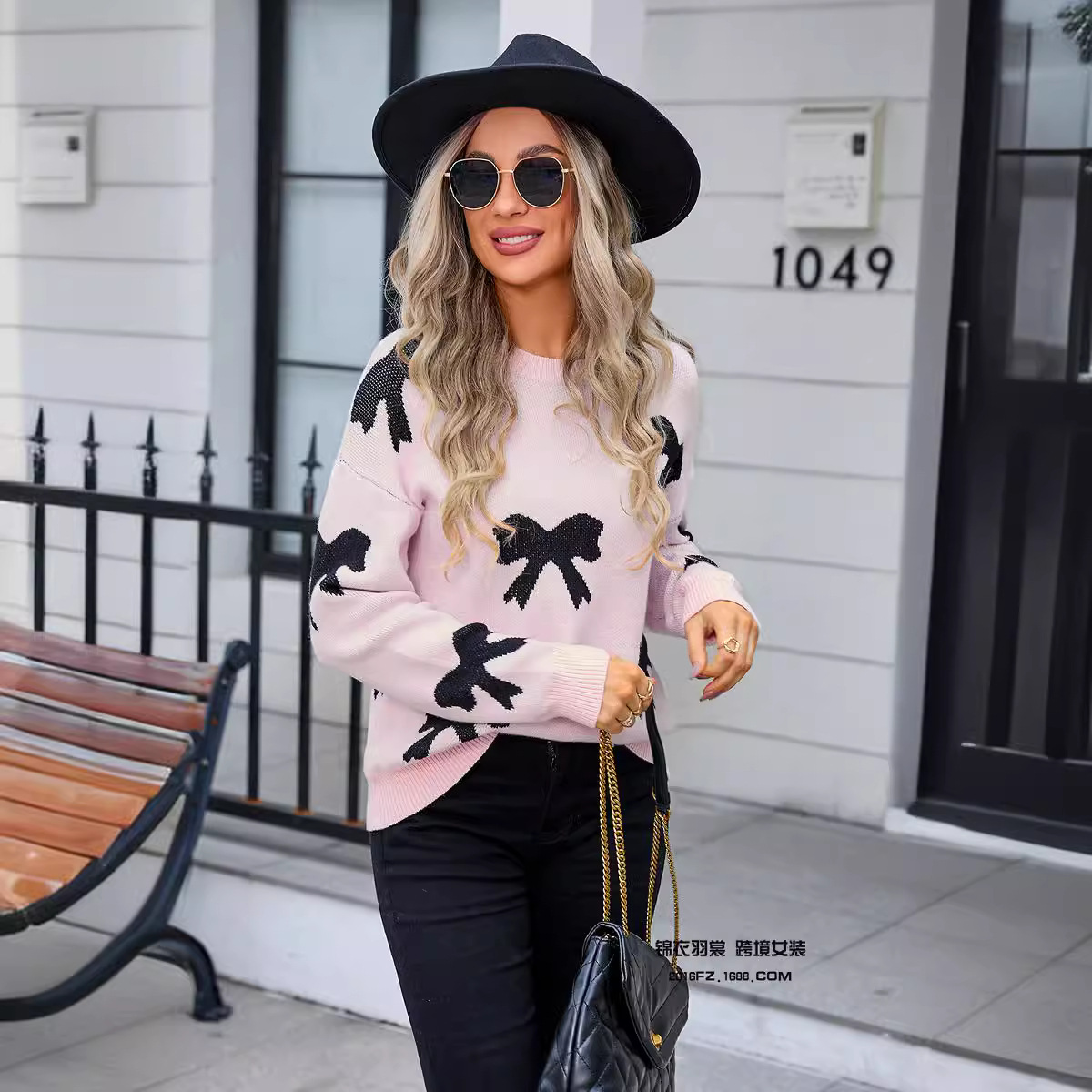 Spring Sweater Women's Amazon Knit Shirt Bow Pullover Long Sleeve Shirt - Preview 5