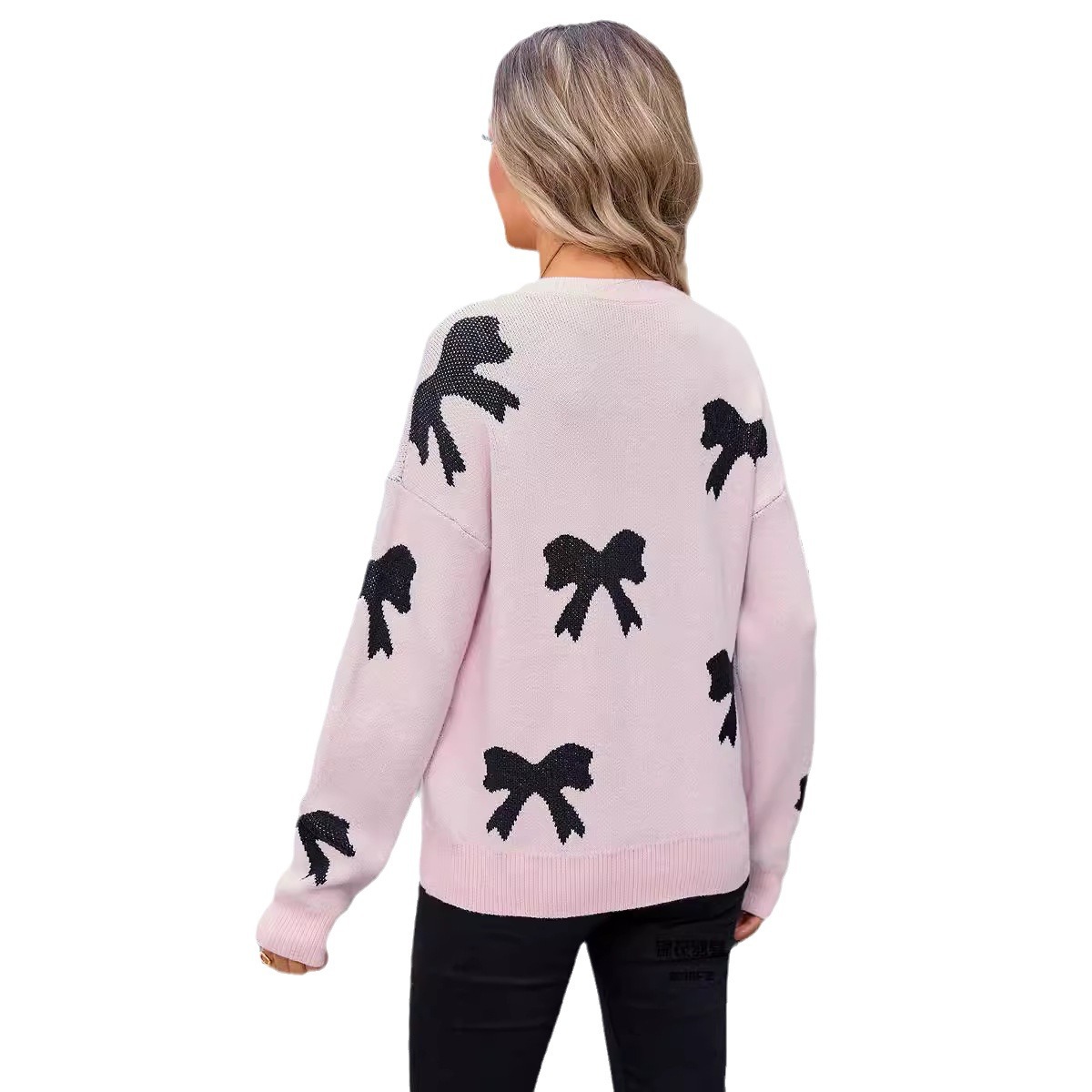 Spring Sweater Women's Amazon Knit Shirt Bow Pullover Long Sleeve Shirt - Preview 6